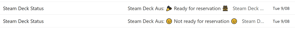 Steam Deck emails